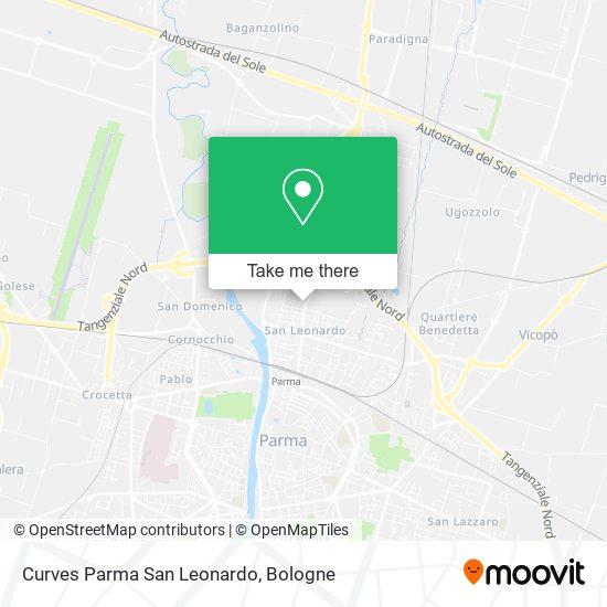 Curves Parma San Leonardo map