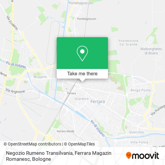 Negozio Rumeno Transilvania, Ferrara Magazin Romanesc map