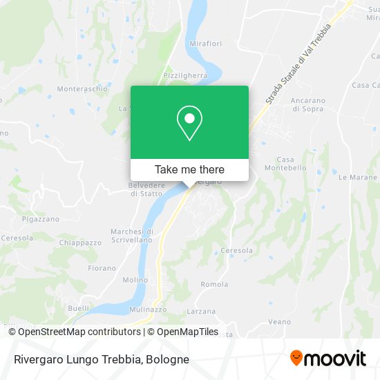 Rivergaro Lungo Trebbia map