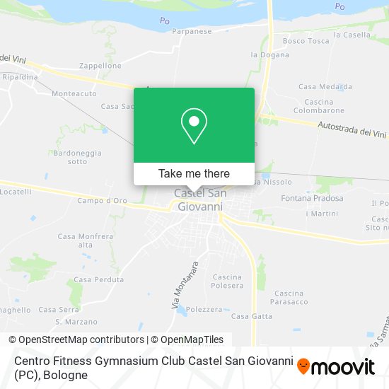 Centro Fitness Gymnasium Club Castel San Giovanni (PC) map