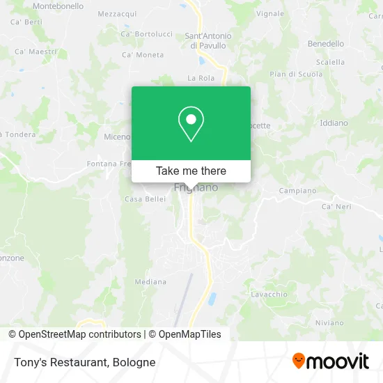 Tony's Restaurant map