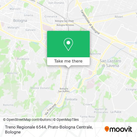 Treno Regionale 6544, Prato-Bologna Centrale map