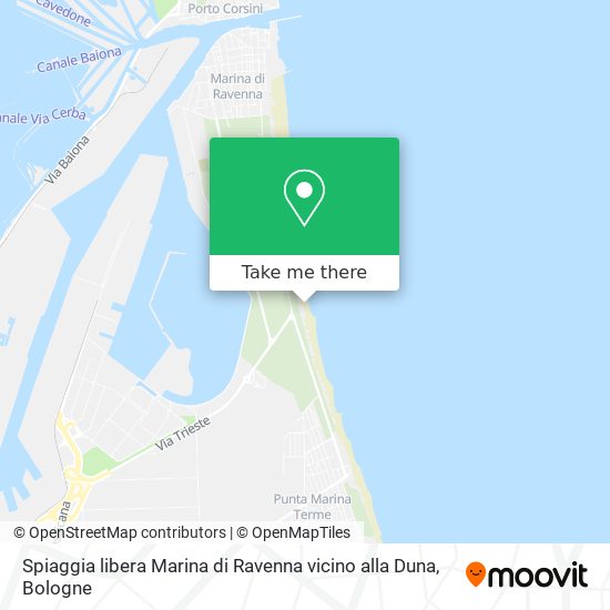 Spiaggia libera Marina di Ravenna vicino alla Duna map
