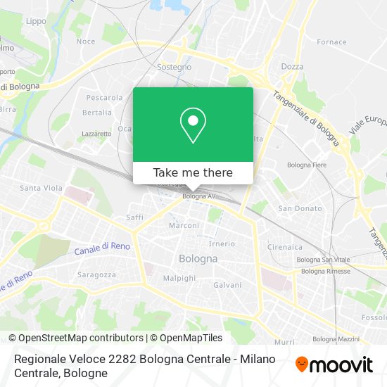 Regionale Veloce 2282 Bologna Centrale - Milano Centrale map