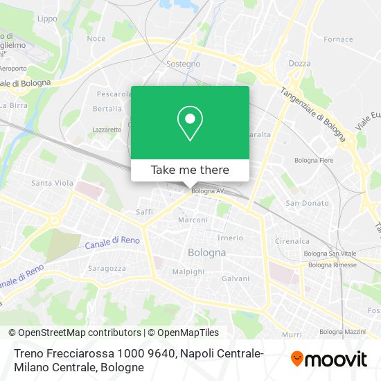 Treno Frecciarossa 1000 9640, Napoli Centrale-Milano Centrale map