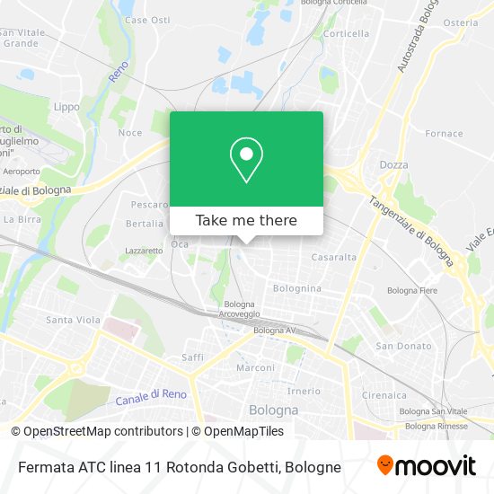 Fermata ATC linea 11 Rotonda Gobetti map