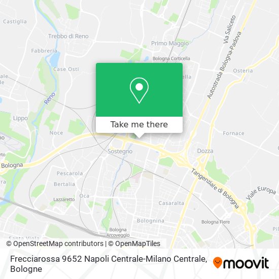 Frecciarossa 9652 Napoli Centrale-Milano Centrale map