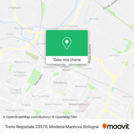 Treno Regionale 20570, Modena-Mantova map