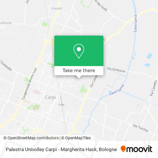 Palestra Univolley Carpi - Margherita Hack map