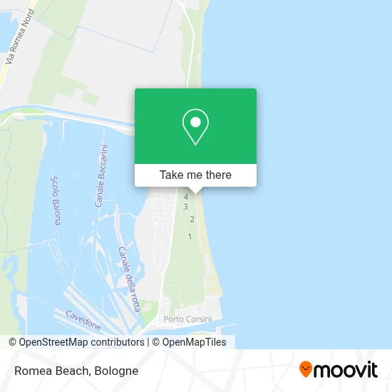 Romea Beach map
