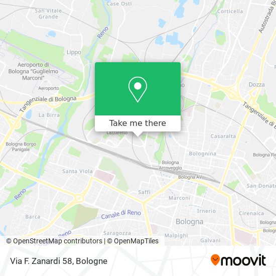 Via F. Zanardi 58 map