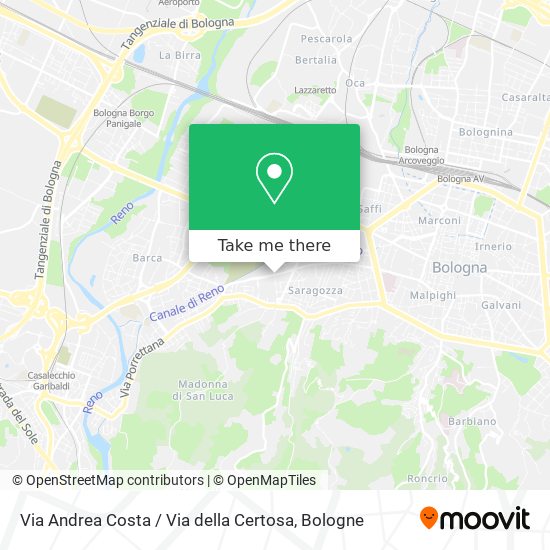 Via Andrea Costa / Via della Certosa map