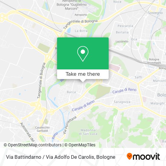 Via Battindarno / Via Adolfo De Carolis map