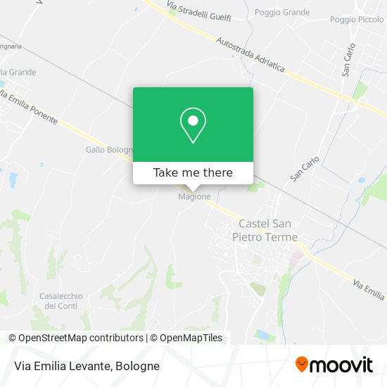 Via Emilia Levante map