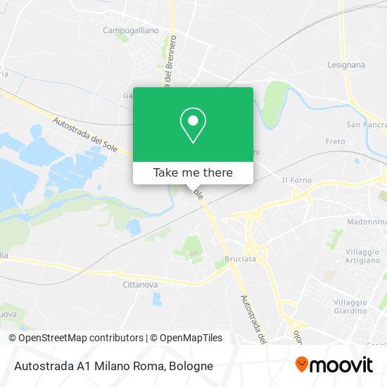 Autostrada A1 Milano Roma map