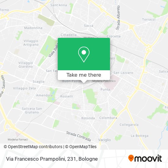 Via Francesco Prampolini, 231 map
