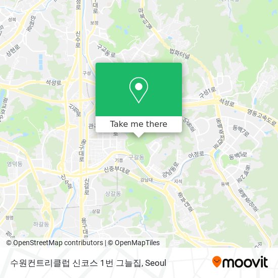 How to get to 수원컨트리클럽 신코스 1번 그늘집 in 용인시, 경기도 by Bus or Subway