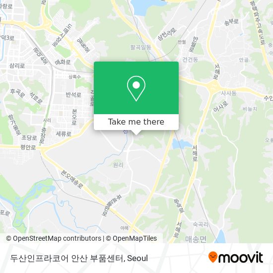 두산인프라코어 안산 부품센터 map