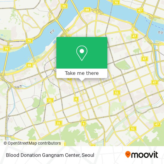 Blood Donation Gangnam Center map