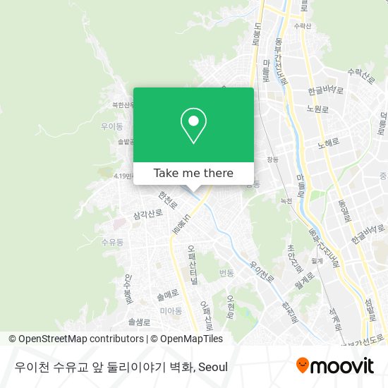 우이천 수유교 앞 둘리이야기 벽화 map