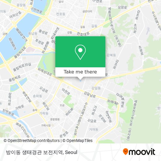 방이동 생태경관 보전지역 map