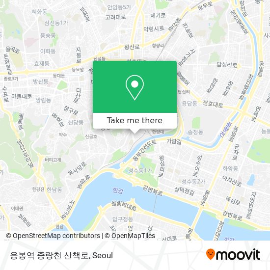 응봉역 중랑천 산책로 map