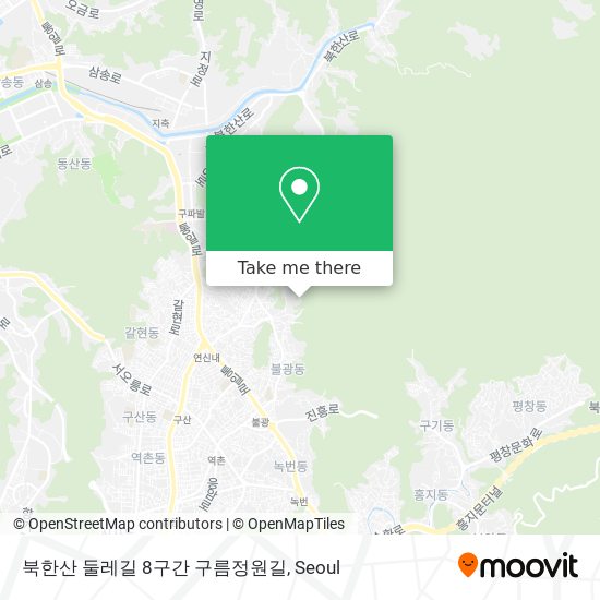 북한산 둘레길 8구간 구름정원길 map
