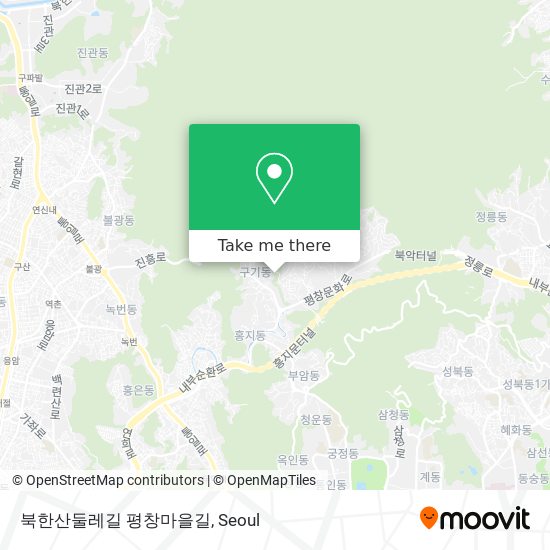 북한산둘레길 평창마을길 map