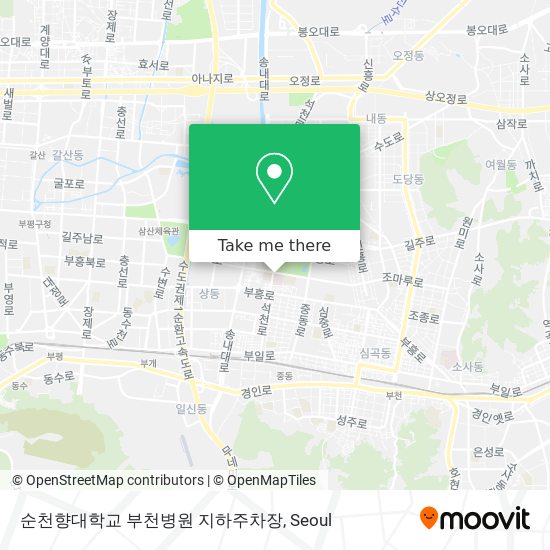 순천향대학교 부천병원 지하주차장 map