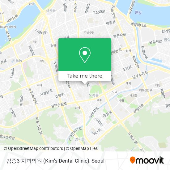 How To Get To 김종3 치과의원 (Kim'S Dental Clinic) In 강남구, 서울시 By Bus Or Subway?