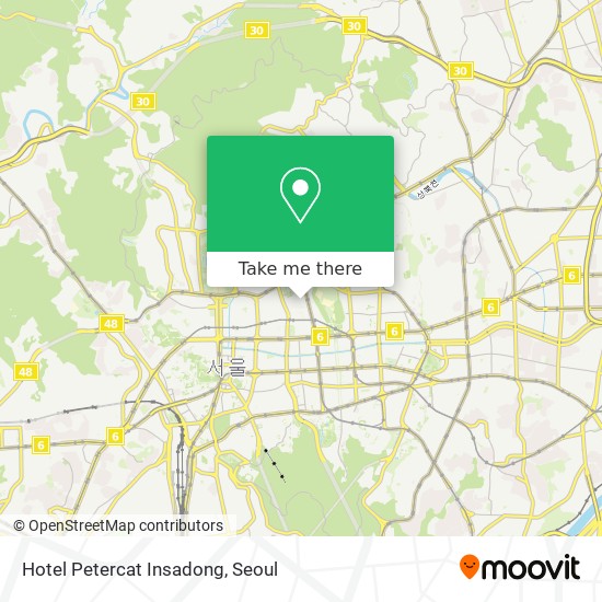 Hotel Petercat Insadong map