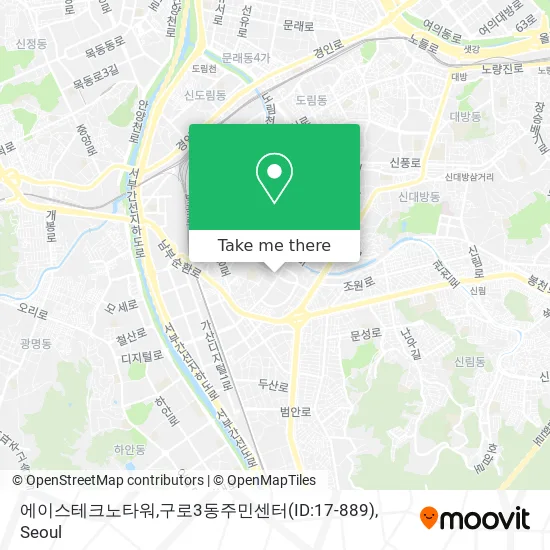 에이스테크노타워,구로3동주민센터(ID:17-889) map