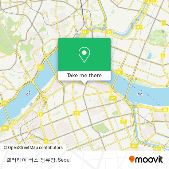 갤러리아 버스 정류장 map