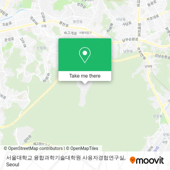 서울대학교 융합과학기술대학원 사용자경험연구실 map