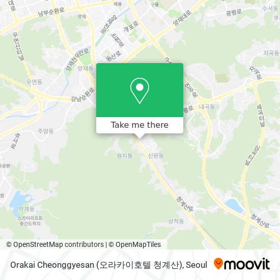 Orakai Cheonggyesan (오라카이호텔 청계산) map