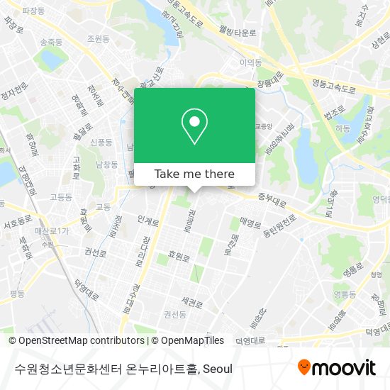 수원청소년문화센터 온누리아트홀 map