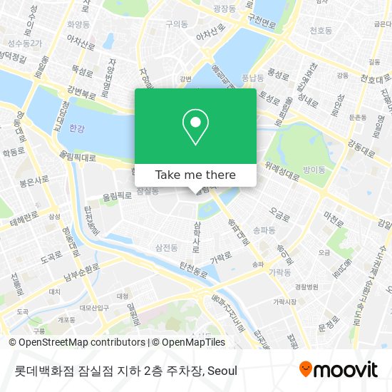 롯데백화점 잠실점 지하 2층 주차장 map