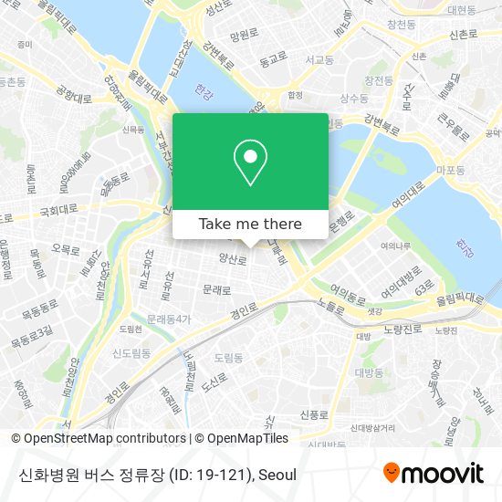 신화병원 버스 정류장 (ID: 19-121) map