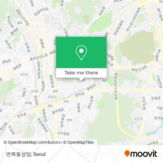 면목동성당 map