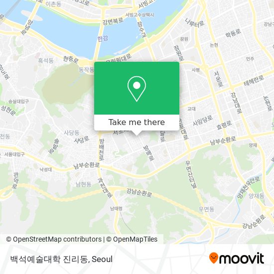 백석예술대학 진리동 map