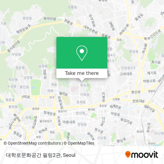 대학로문화공간 필링2관 map