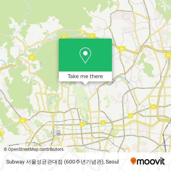 Subway 서울성균관대점 (600주년기념관) map