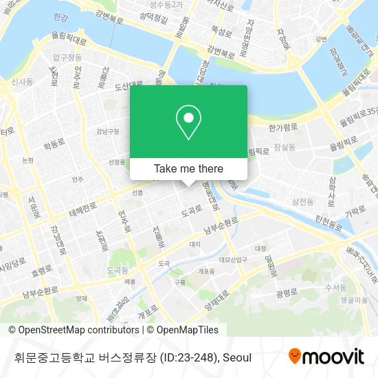 휘문중고등학교 버스정류장 (ID:23-248) map