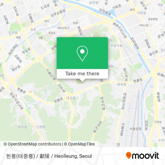 헌릉(태종릉) / 獻陵 / Heolleung map