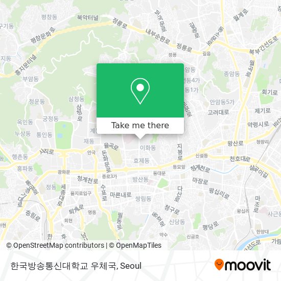 한국방송통신대학교 우체국 map