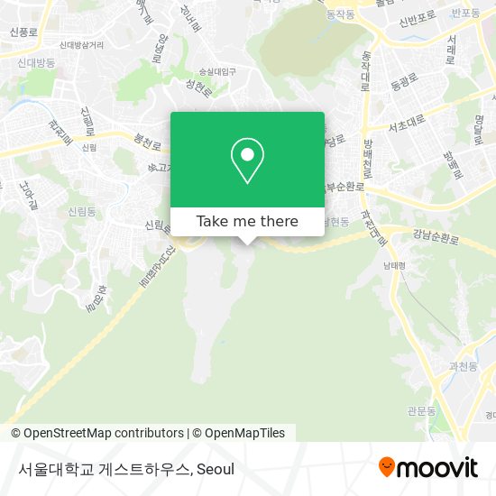 서울대학교 게스트하우스 map