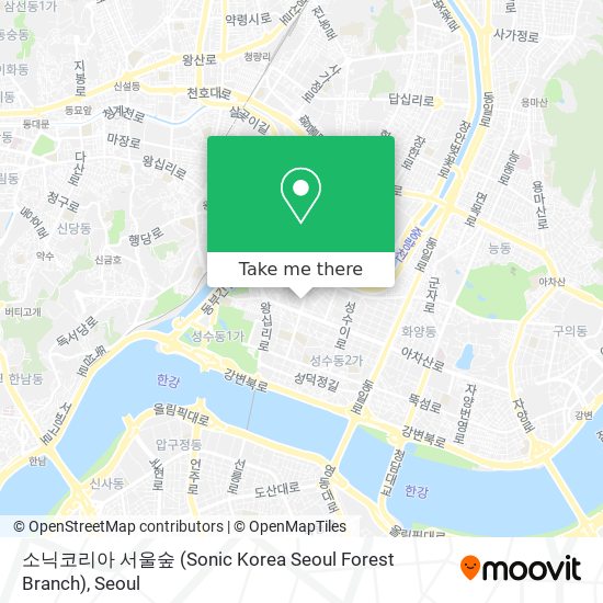 소닉코리아 서울숲 (Sonic Korea Seoul Forest Branch) map