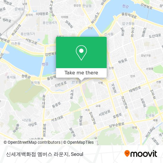 신세계백화점 멤버스 라운지 map