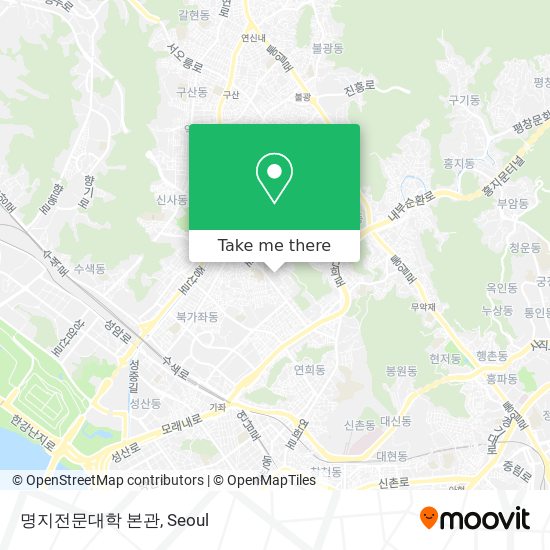 명지전문대학 본관 map