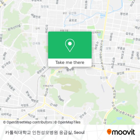 카톨릭대학교 인천성모병원 응급실 map